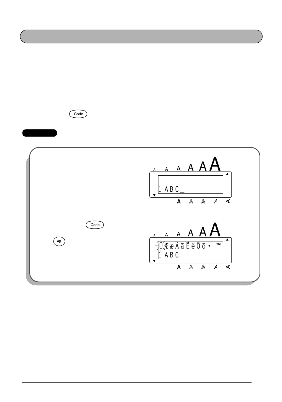 Code, alt & shift keys | Brother 1810 User Manual | Page 31 / 139