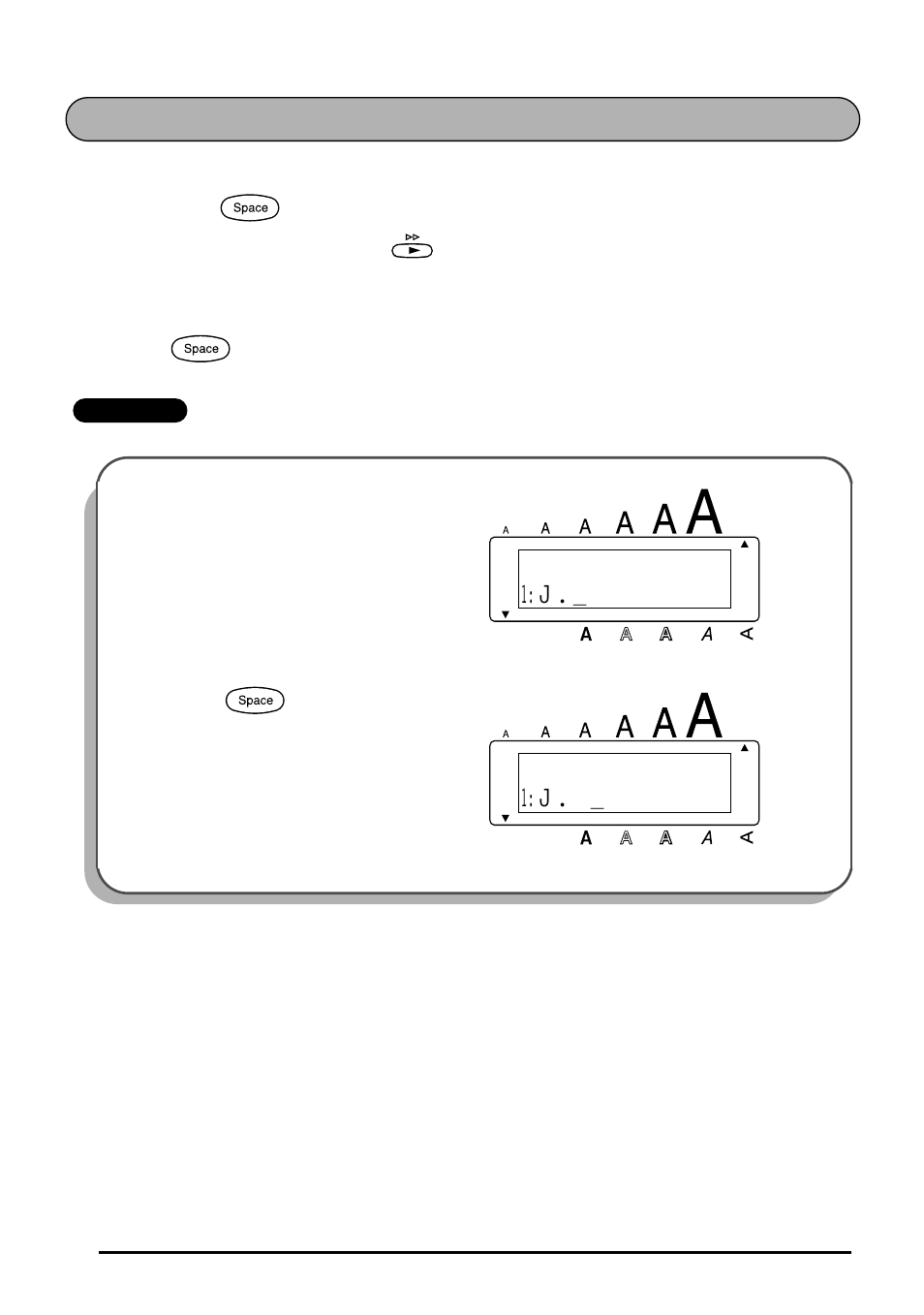 Space key, Press | Brother 1810 User Manual | Page 34 / 139