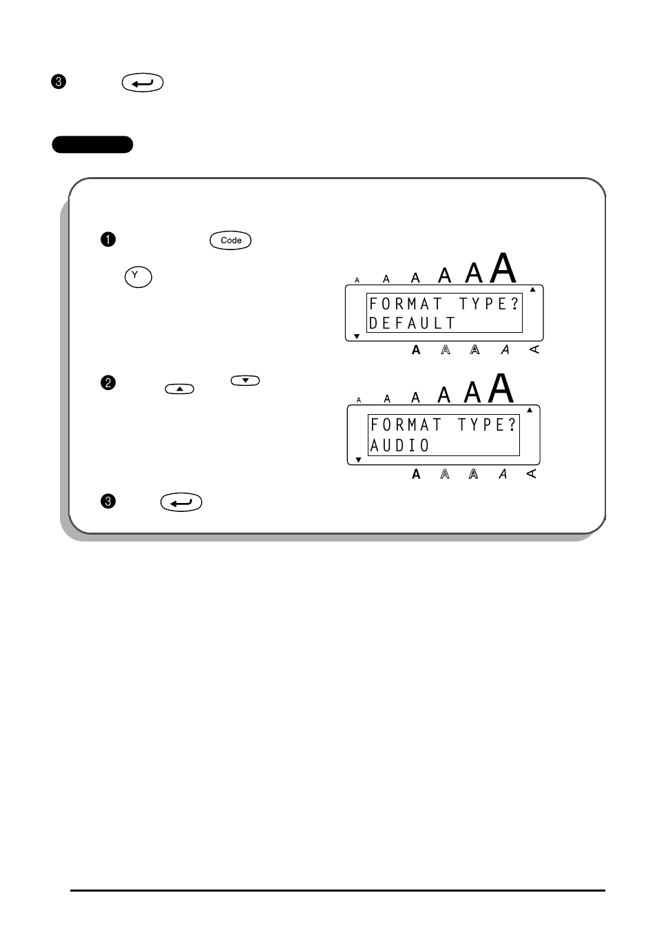 Press to apply the selected setting, Hold down and press, Press or until the audio setting is displayed | Press | Brother 1810 User Manual | Page 48 / 139