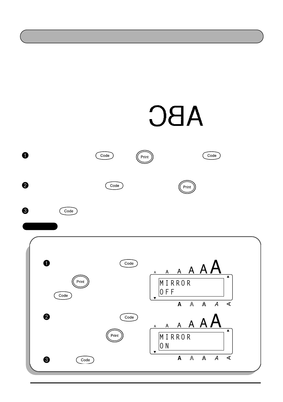 Mirror printing function | Brother 1810 User Manual | Page 68 / 139