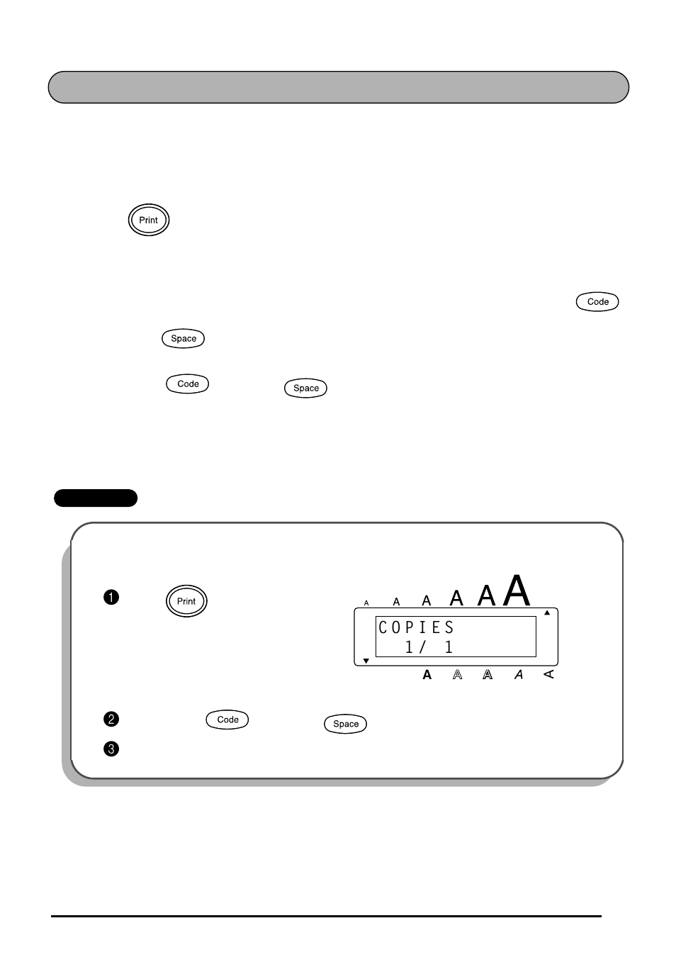 Print key & feed function | Brother 1810 User Manual | Page 71 / 139