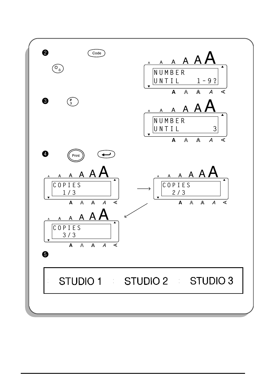 Hold down and press, Press, Press (or ) | Brother 1810 User Manual | Page 73 / 139