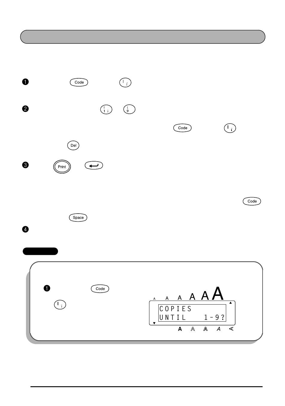 Repeat printing function | Brother 1810 User Manual | Page 74 / 139