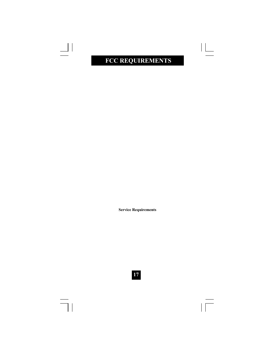 Fcc requirements | Telematrix 3300TRM User Manual | Page 18 / 19