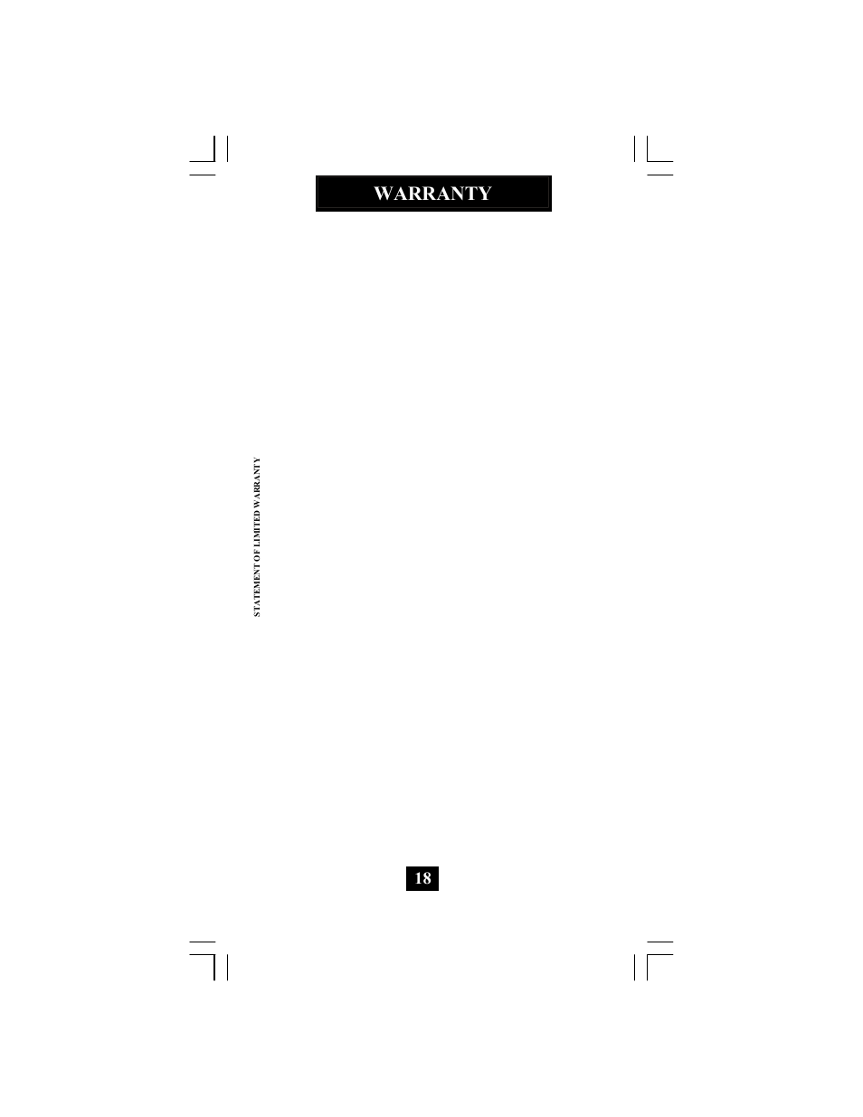 Warranty | Telematrix 3300TRM User Manual | Page 19 / 19