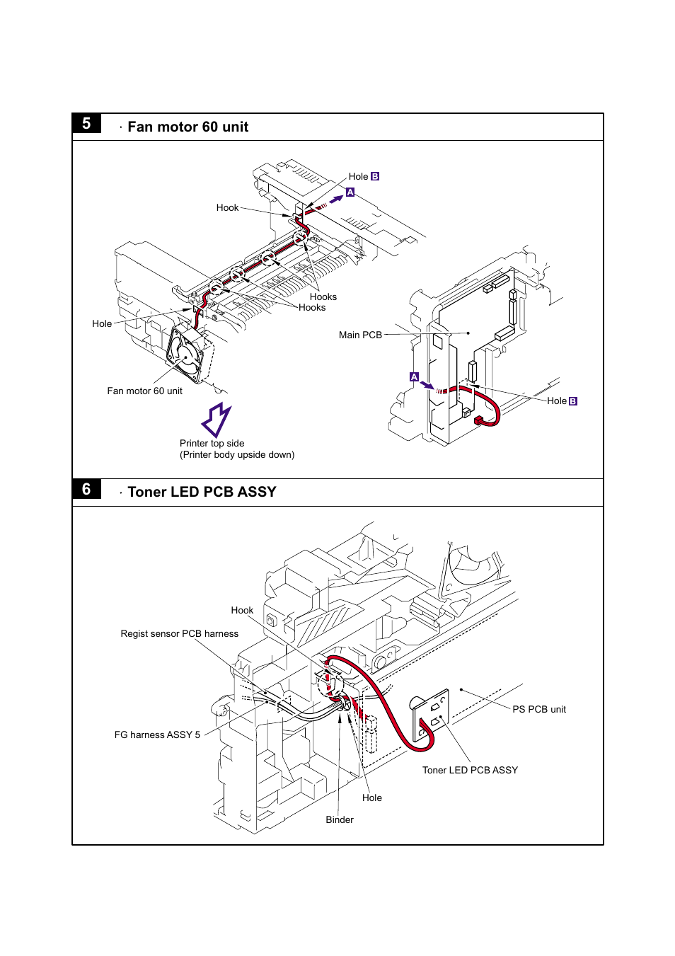 Fan motor 60 unit, Toner led pcb assy | Brother Facsimile Equipment MFC7420 User Manual | Page 143 / 327