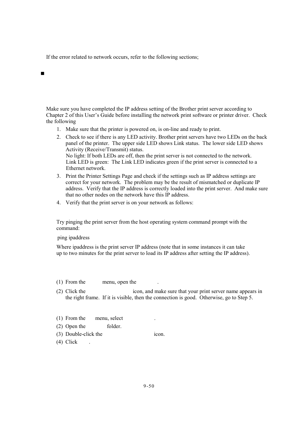 6 ] network problem, 6 ] network problem -50 | Brother Facsimile Equipment MFC7420 User Manual | Page 238 / 327