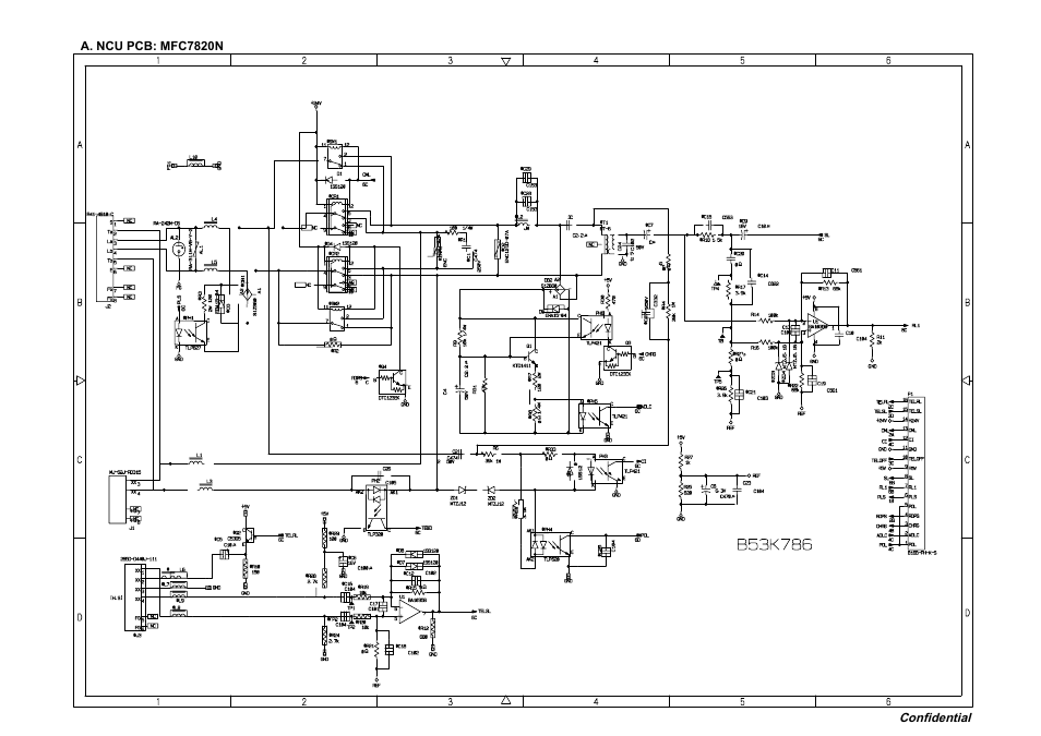 A. ncu pcb: mfc7820n (europe models), Ncu pcb: mfc7820n (europe models) | Brother Facsimile Equipment MFC7420 User Manual | Page 324 / 327