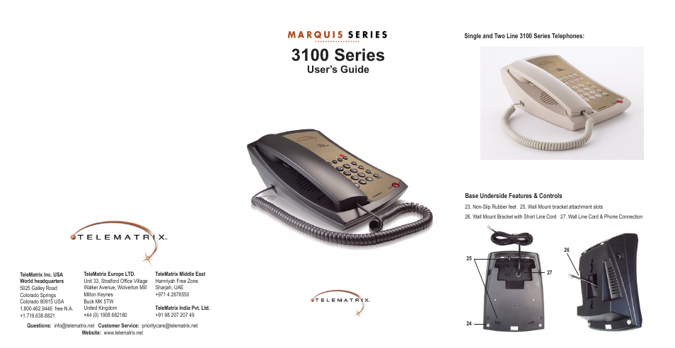 Telematrix 3100 Series User Manual | 8 pages