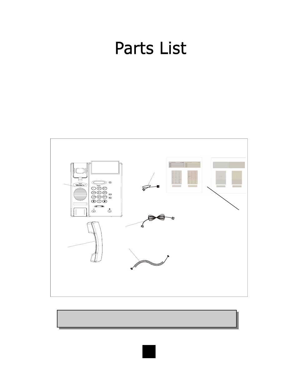 10 parts check list | Telematrix SP100 User Manual | Page 10 / 21