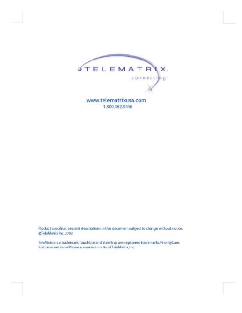 Telematrix SP400 User Manual | Page 36 / 36