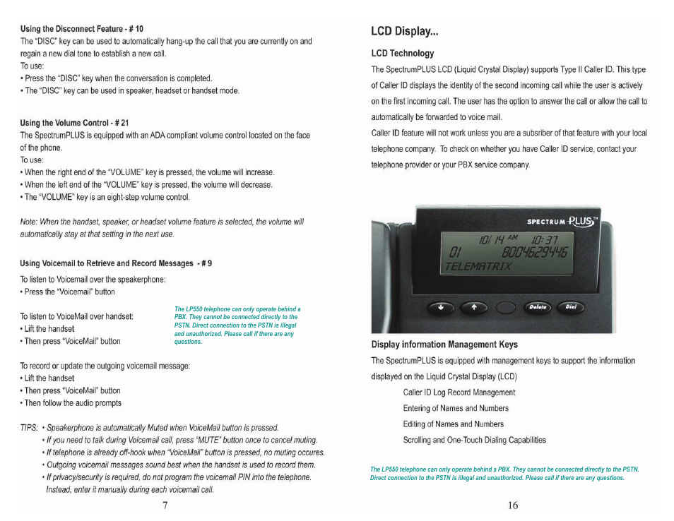 Telematrix LP550 User Manual | Page 8 / 12