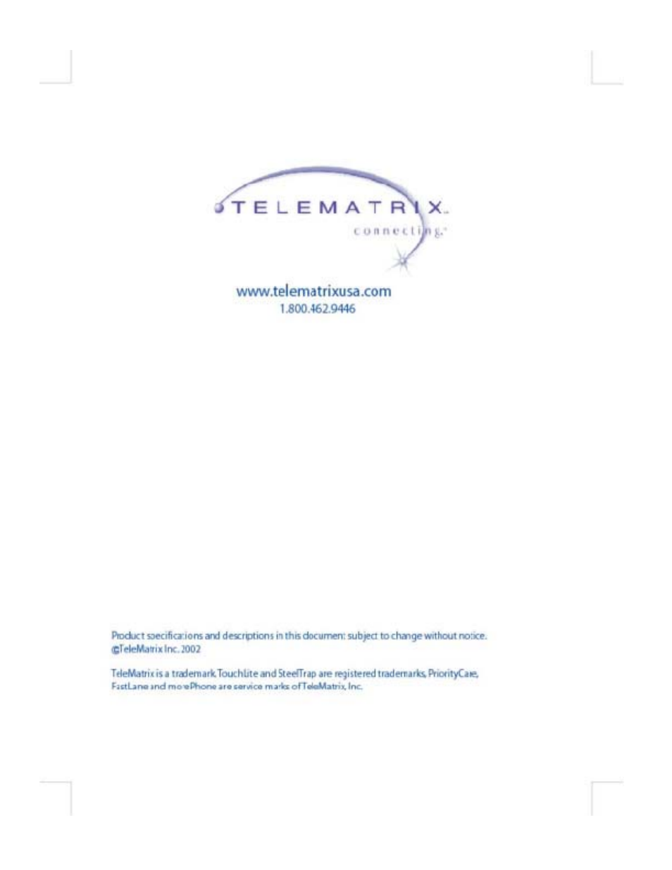 Telematrix SP750 User Manual | Page 68 / 68