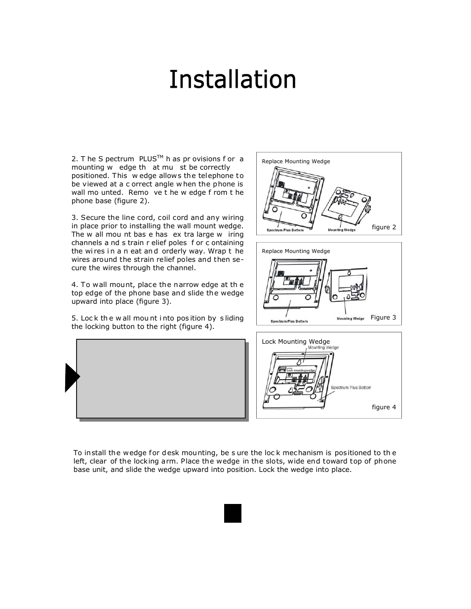 Desk mounting wall mounting the spectrum plus, Telephone (continued) | Telematrix DC550 User Manual | Page 14 / 43