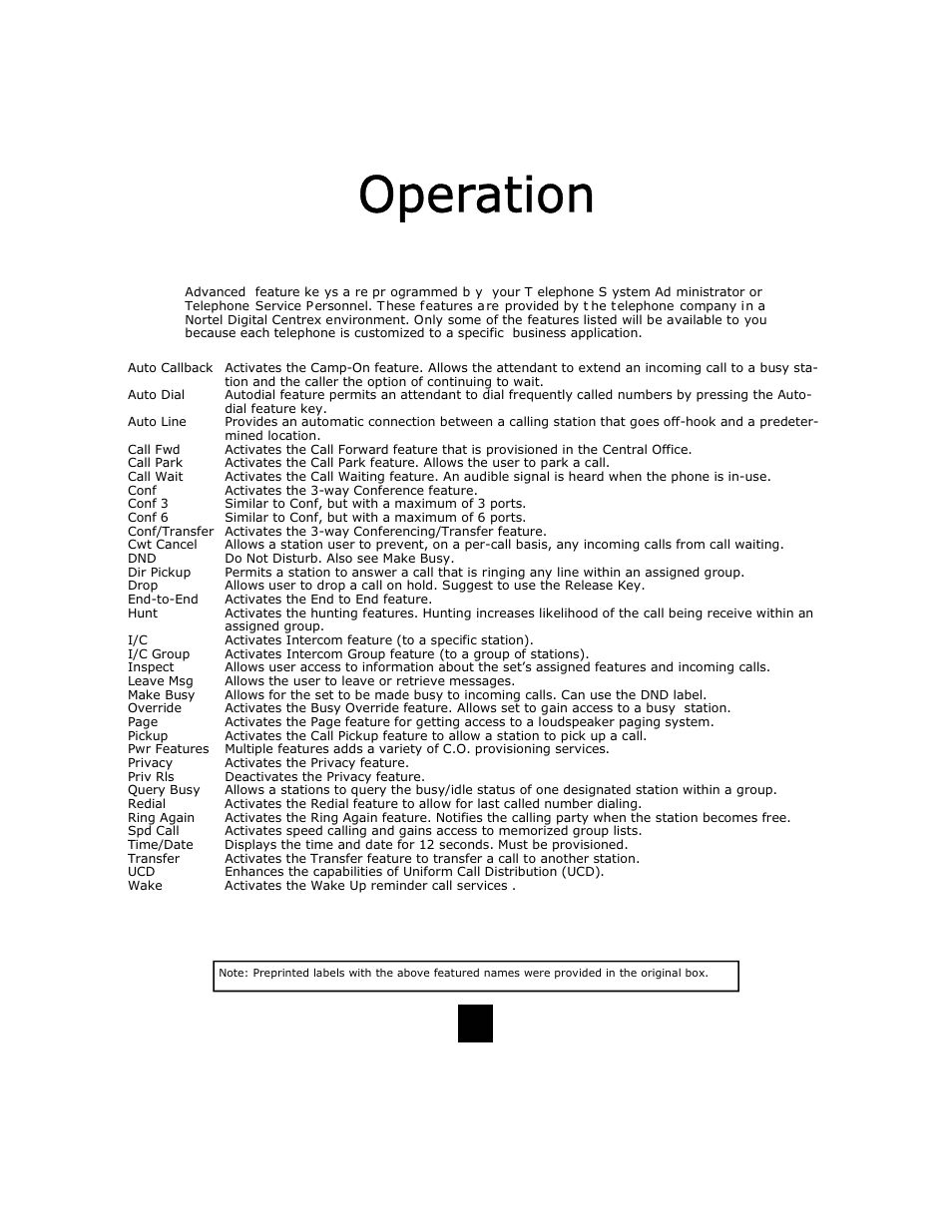 38 business feature keys | Telematrix DC550 User Manual | Page 38 / 43