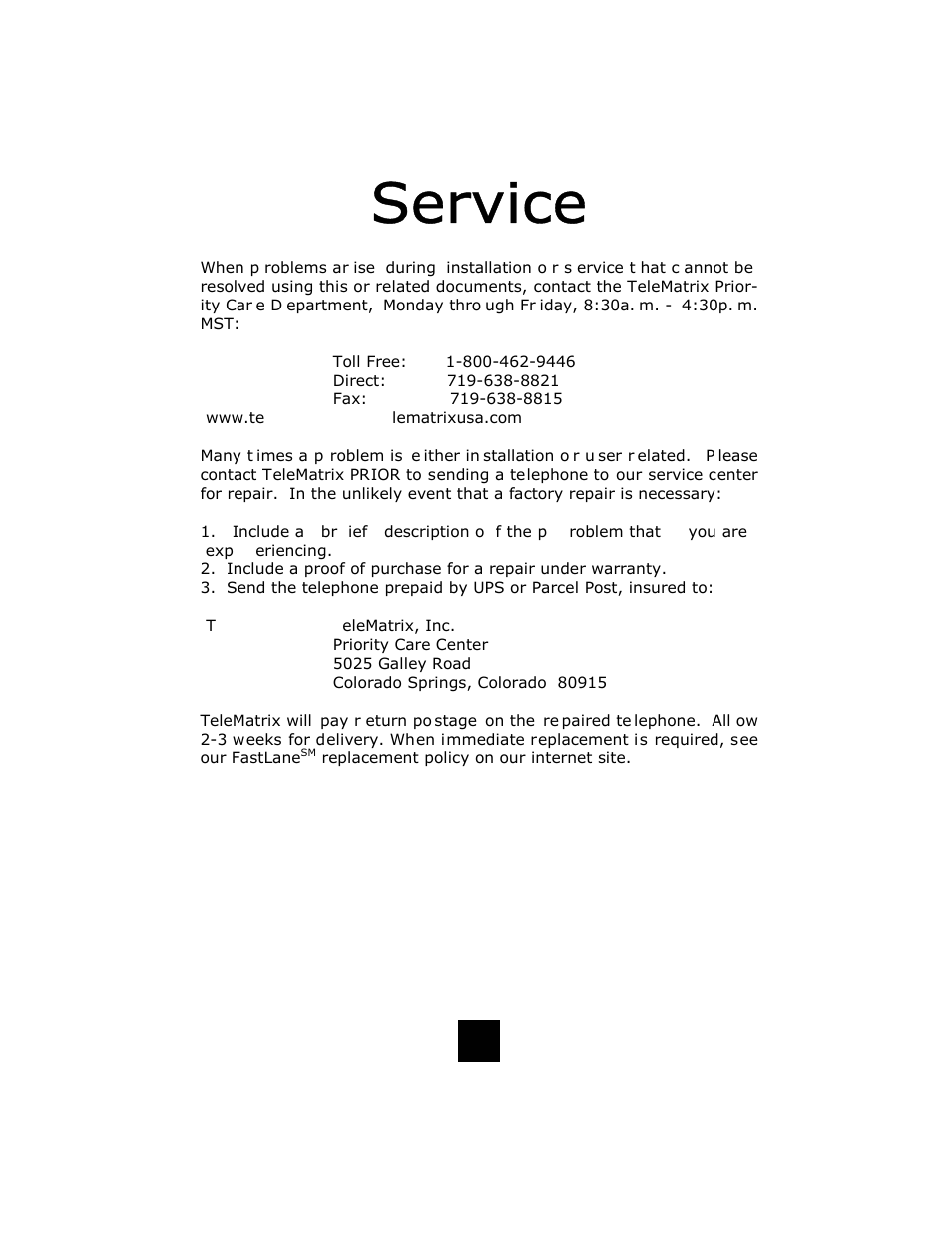 Telematrix DC550 User Manual | Page 41 / 43