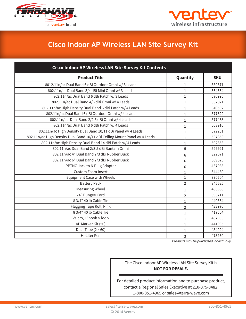Cisco indoor ap wireless lan site survey kit | TerraWave Cisco Indoor AP Site Survey Kit User Manual | Page 2 / 2