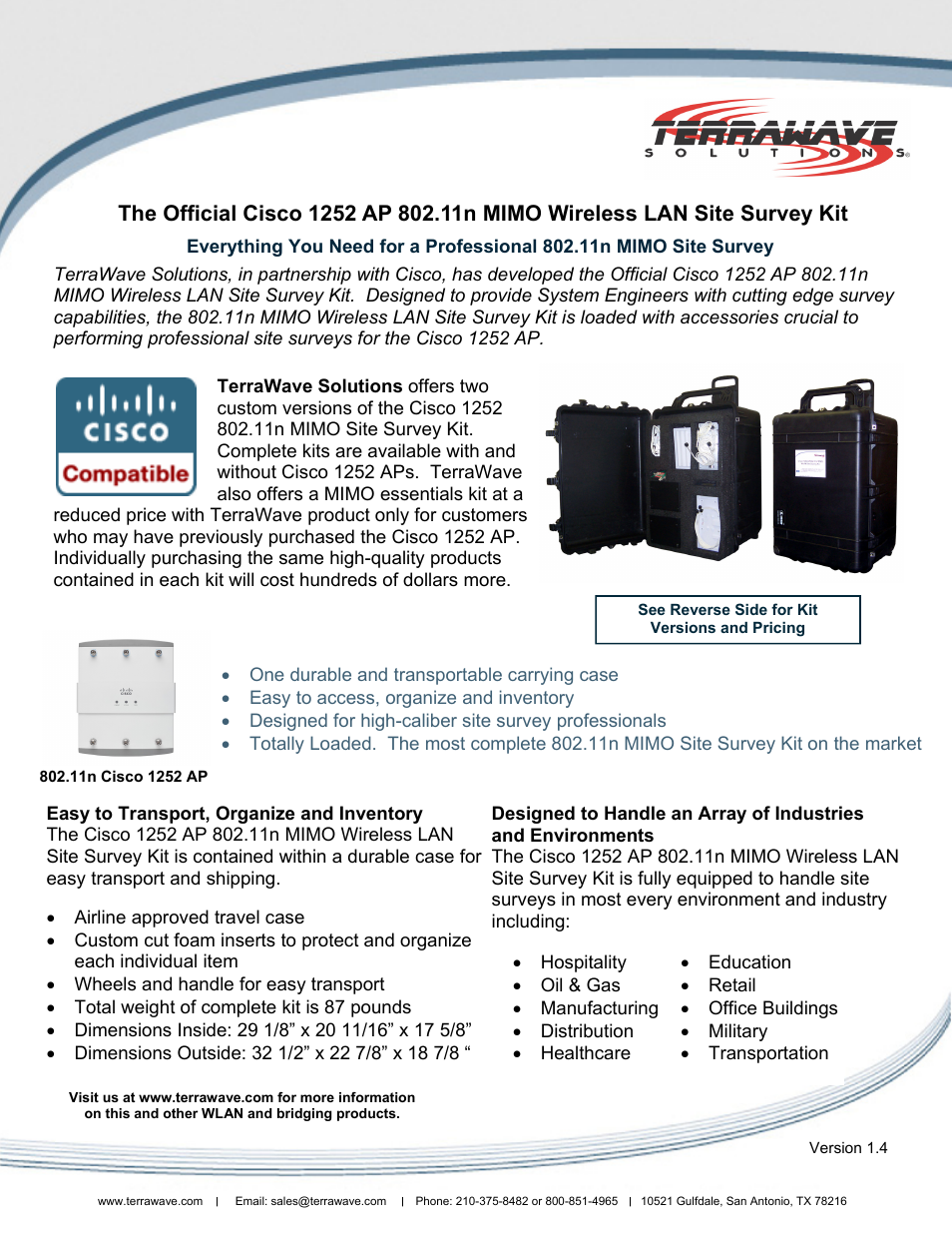 TerraWave MIMO Semi-Loaded Site Survey Kit User Manual | 2 pages