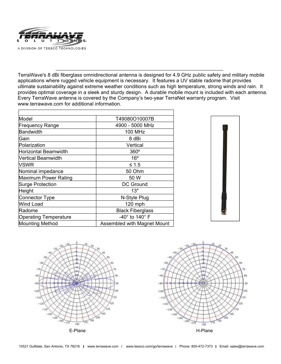 TerraWave T49080O10007B User Manual | 2 pages