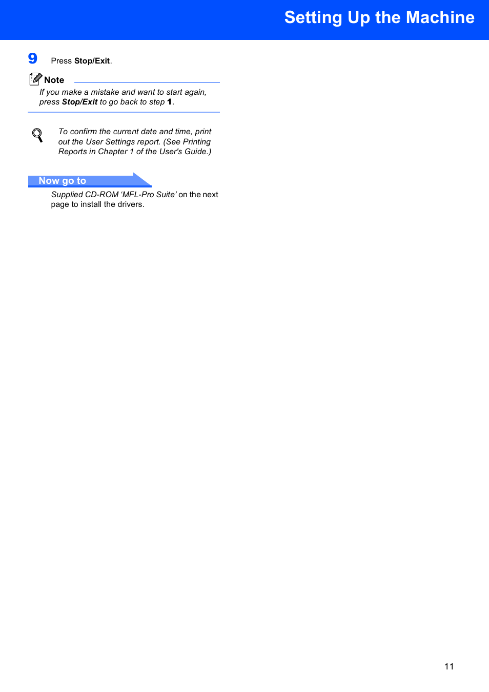 Setting up the machine | Brother dcp135c User Manual | Page 13 / 26