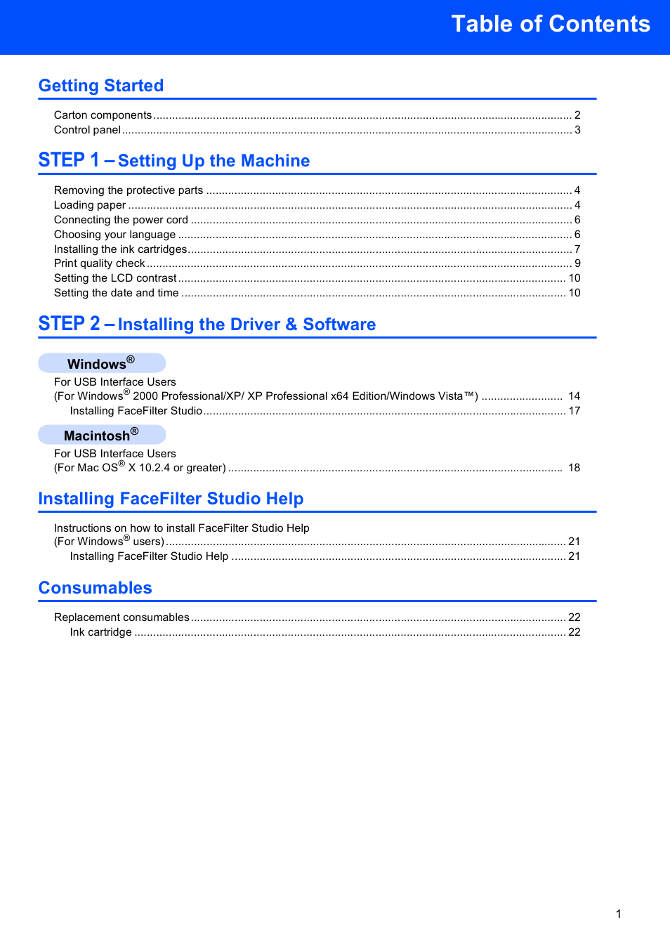 Brother dcp135c User Manual | Page 3 / 26