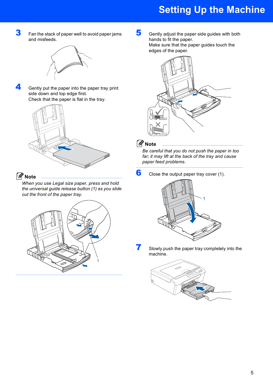 Setting up the machine | Brother dcp135c User Manual | Page 7 / 26