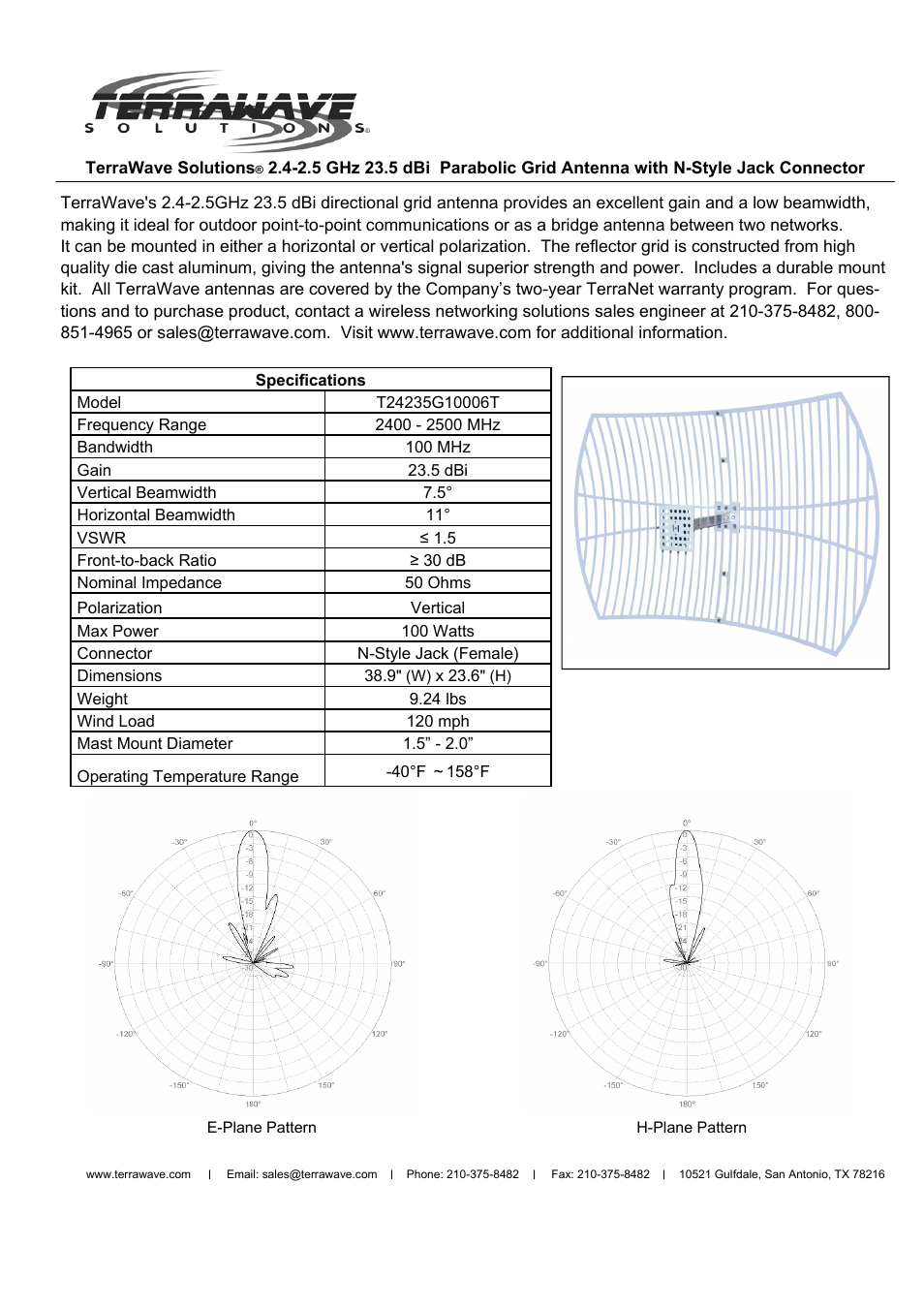 TerraWave T24235G10006T User Manual | 2 pages