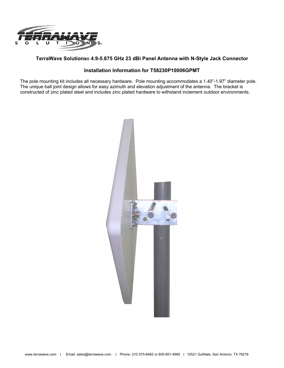 TerraWave T58230P10006GPMT User Manual | Page 2 / 2