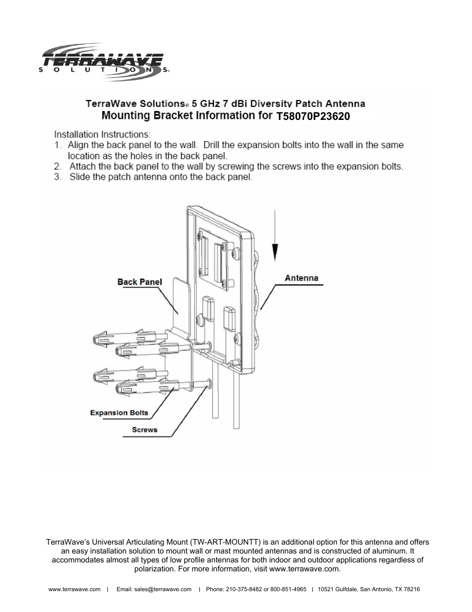 TerraWave T58070P23620 User Manual | Page 2 / 2