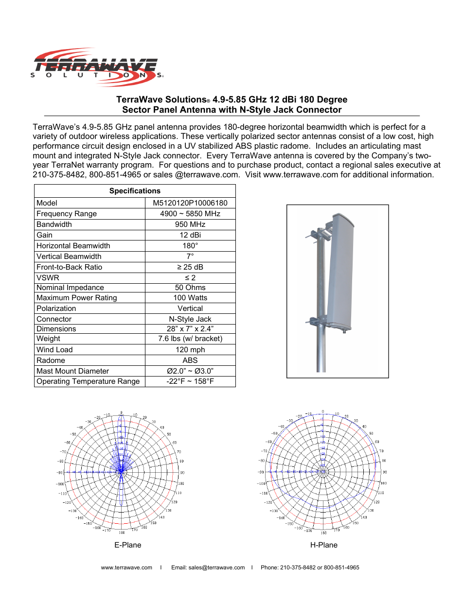 TerraWave M5120120P10006180 User Manual | 2 pages