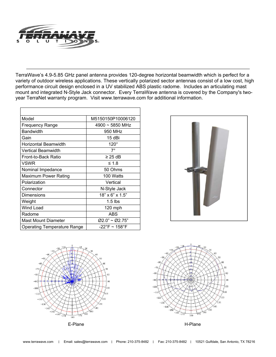 TerraWave M5150150P10006120 User Manual | 2 pages