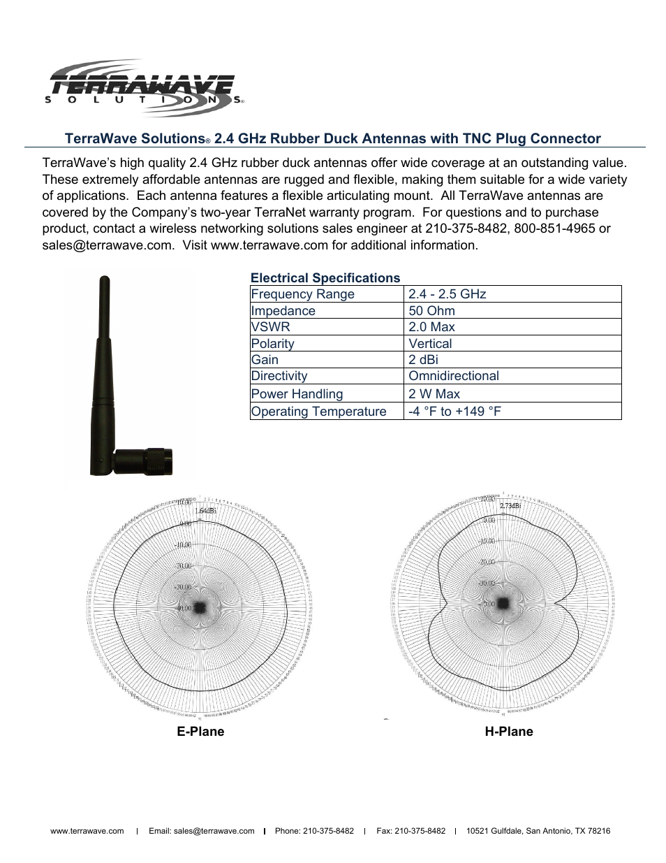 TerraWave TWS2400-TNC User Manual | 1 page
