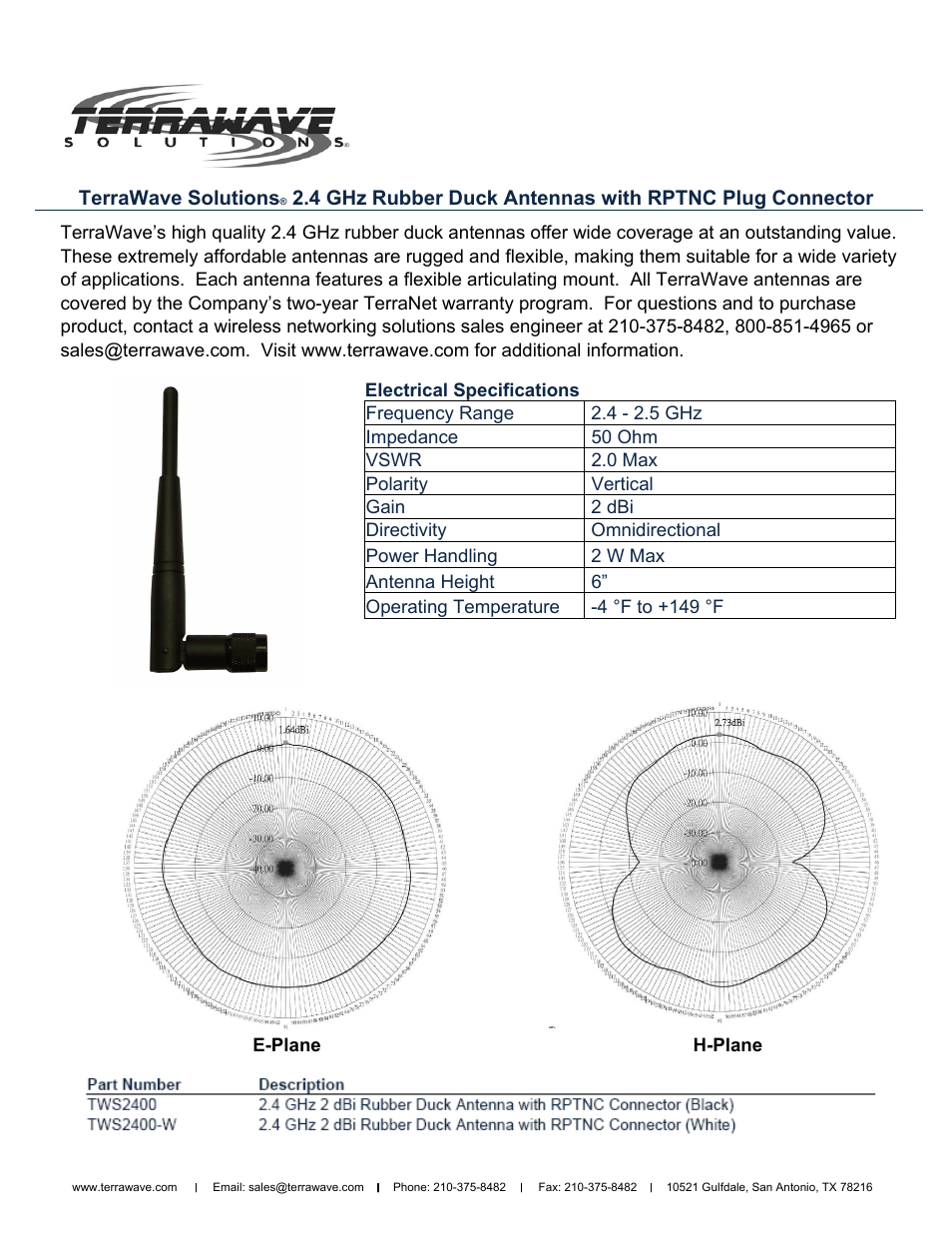 TerraWave TWS2400 User Manual | 1 page