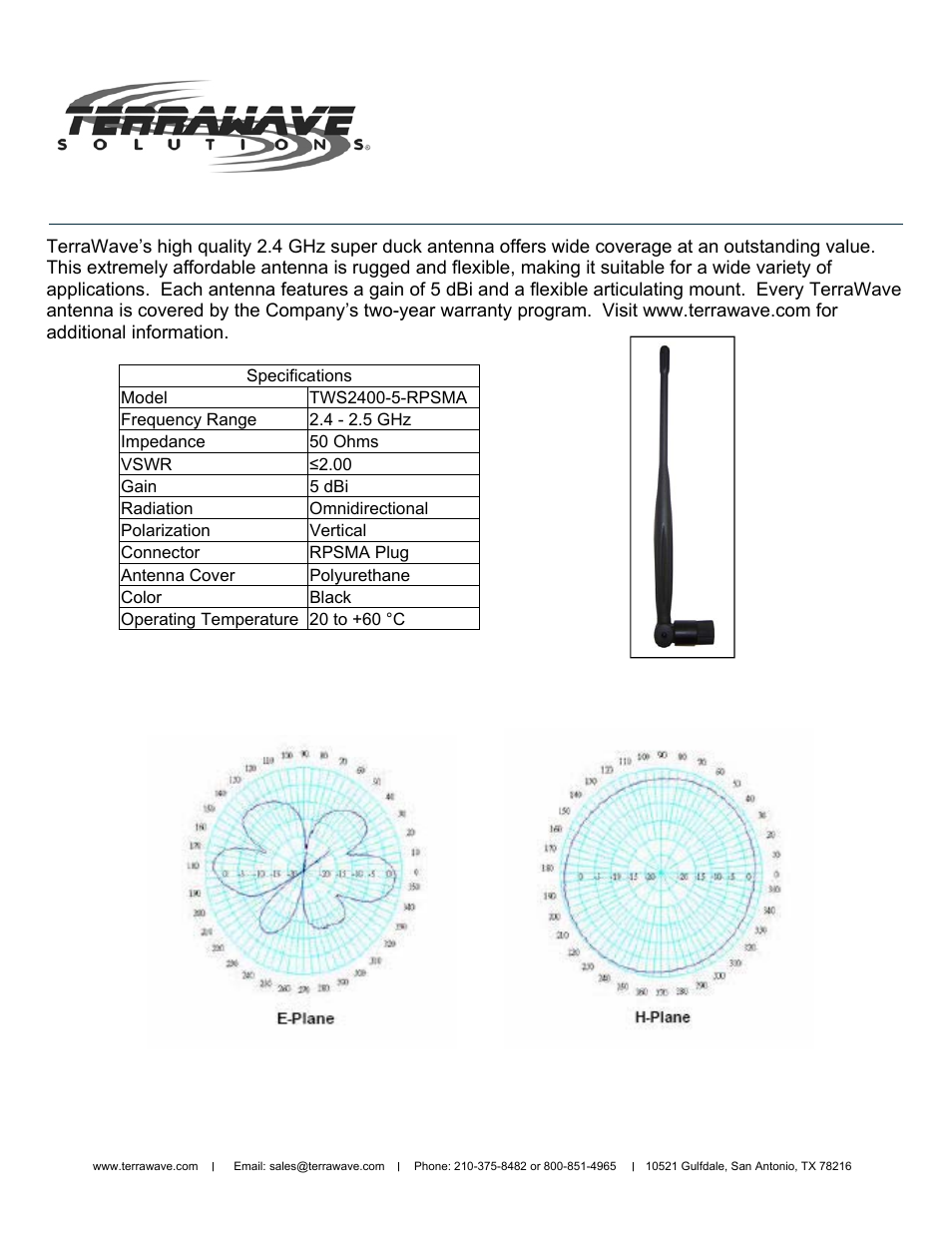 TerraWave TWS2400-5-RPSMA User Manual | 1 page