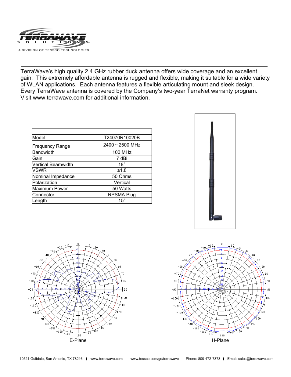 TerraWave T24070R10020B User Manual | 1 page