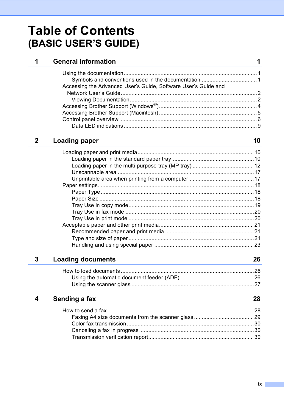 Brother MFC 9560CDW User Manual | Page 11 / 199