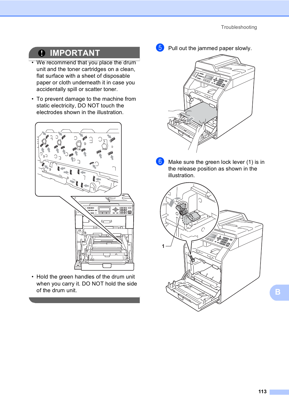 Important | Brother MFC 9560CDW User Manual | Page 129 / 199