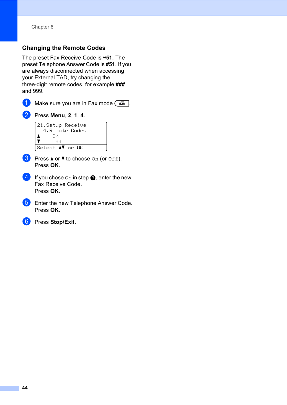 Changing the remote codes | Brother MFC 9560CDW User Manual | Page 60 / 199