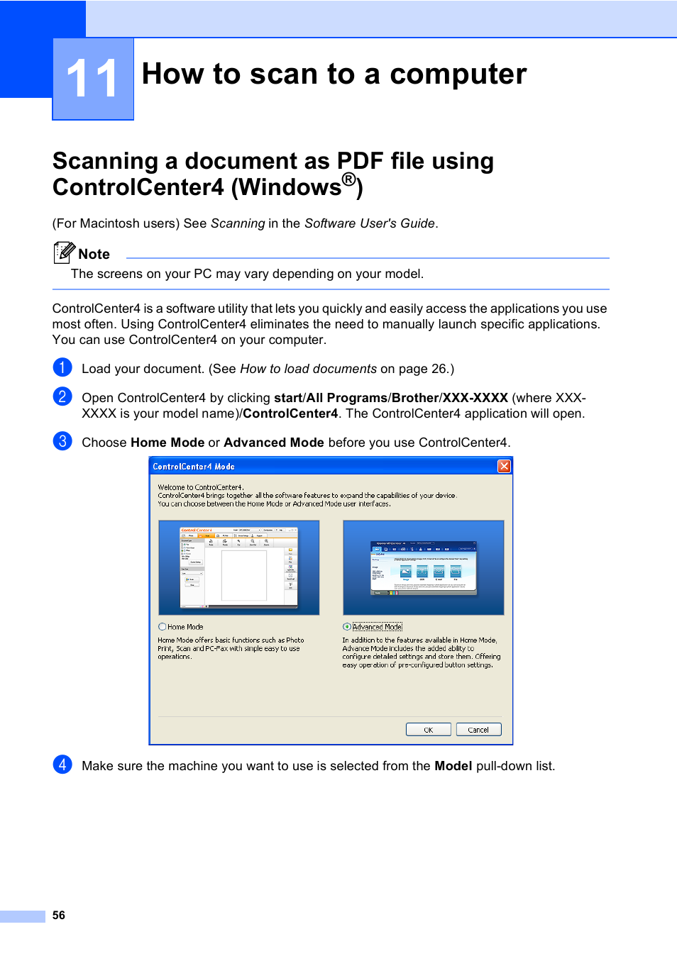 11 how to scan to a computer, How to scan to a computer | Brother MFC 9560CDW User Manual | Page 72 / 199