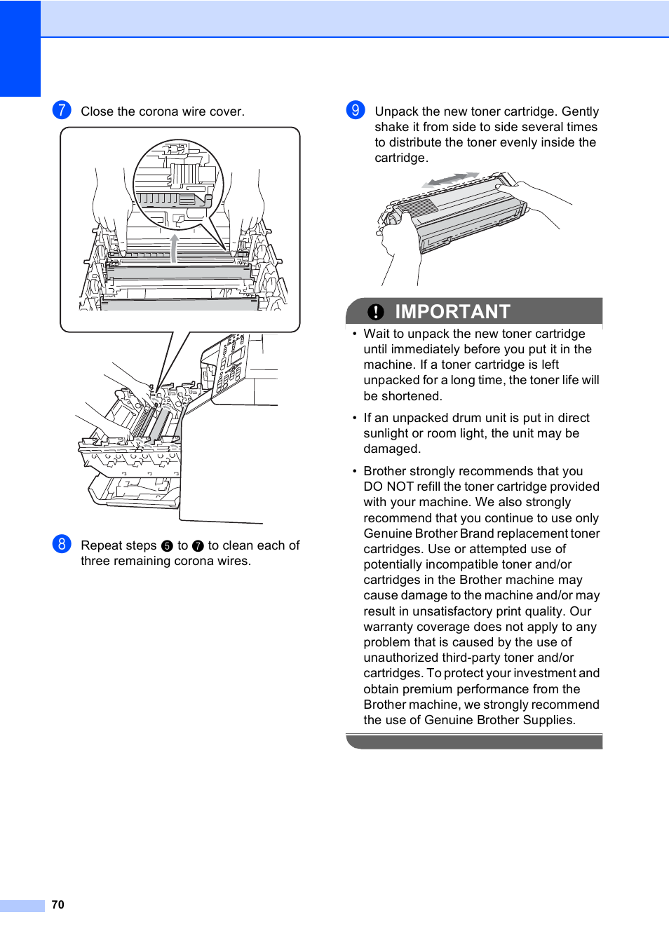 Important | Brother MFC 9560CDW User Manual | Page 86 / 199