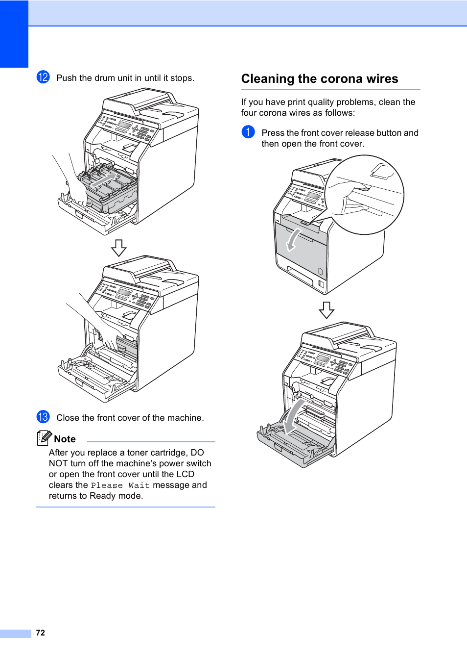 Cleaning the corona wires | Brother MFC 9560CDW User Manual | Page 88 / 199