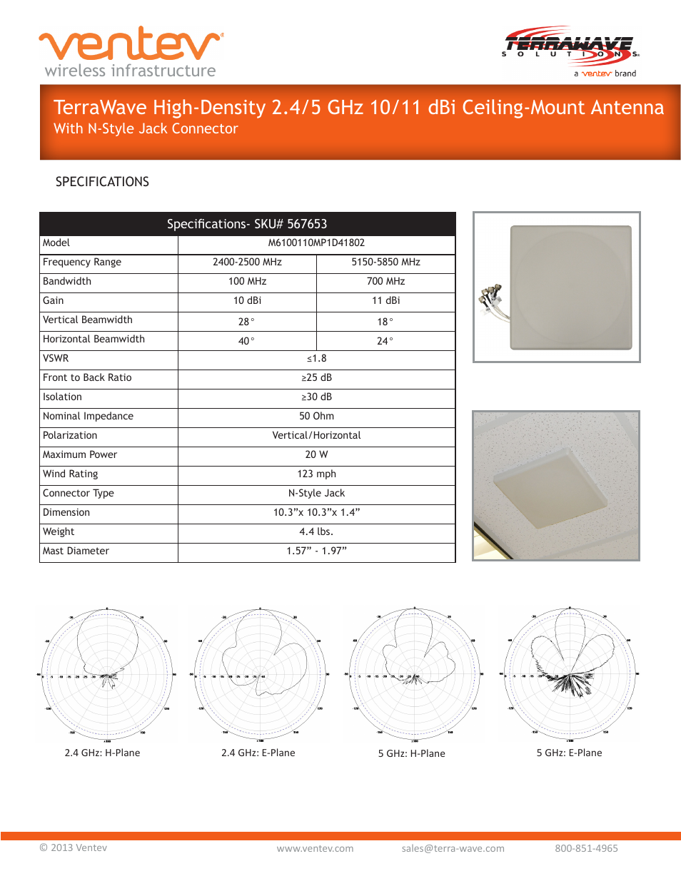 TerraWave M6100110MP1D1806 User Manual | 2 pages