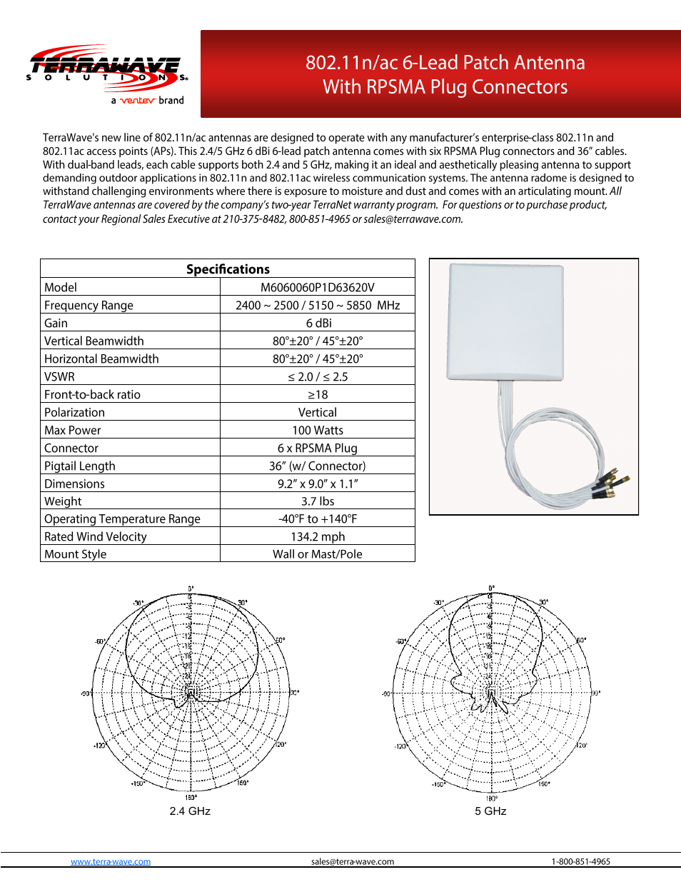 TerraWave M6060060P1D63620V User Manual | 3 pages