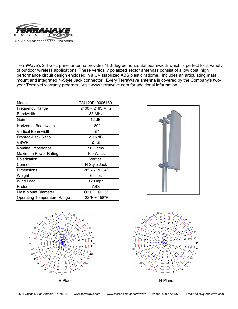 TerraWave T24120P10006180 User Manual | 2 pages