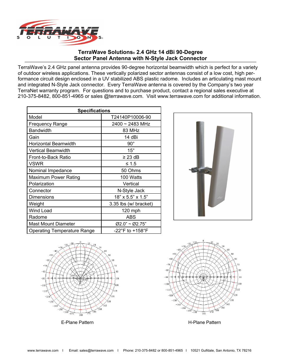 TerraWave T24140P10006-90 User Manual | 2 pages