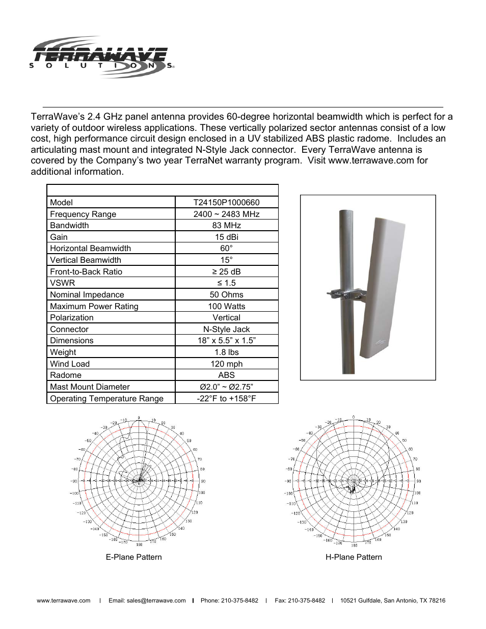 TerraWave T24150P1000660 User Manual | 2 pages