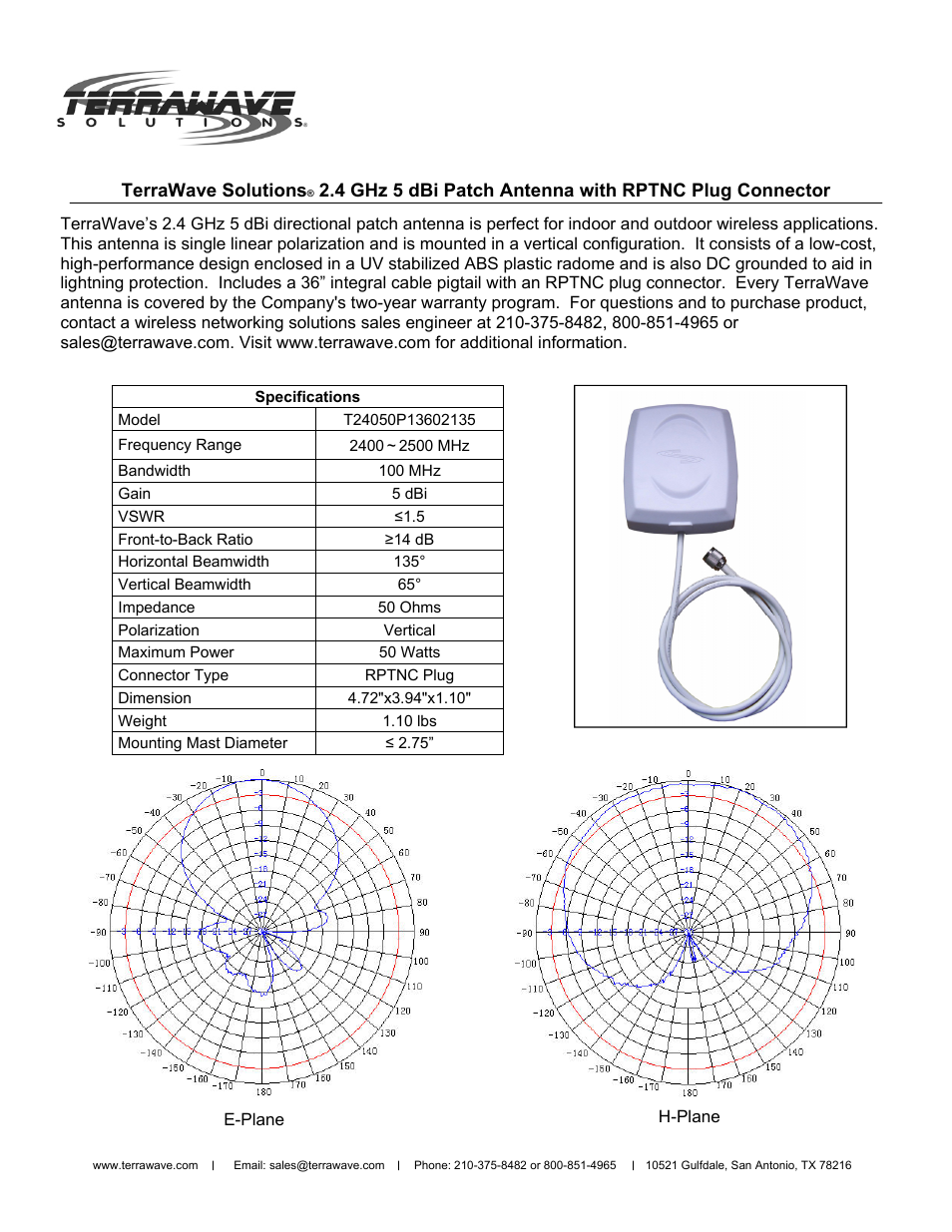 TerraWave T24050P13602-135 User Manual | 2 pages