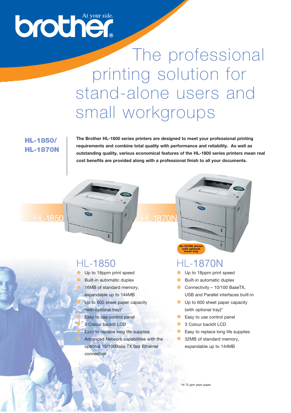 Hl-1850, Hl-1870n | Brother 1870N User Manual | Page 2 / 6