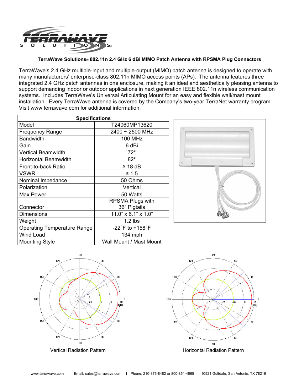 TerraWave T24060MP13620 User Manual | 2 pages