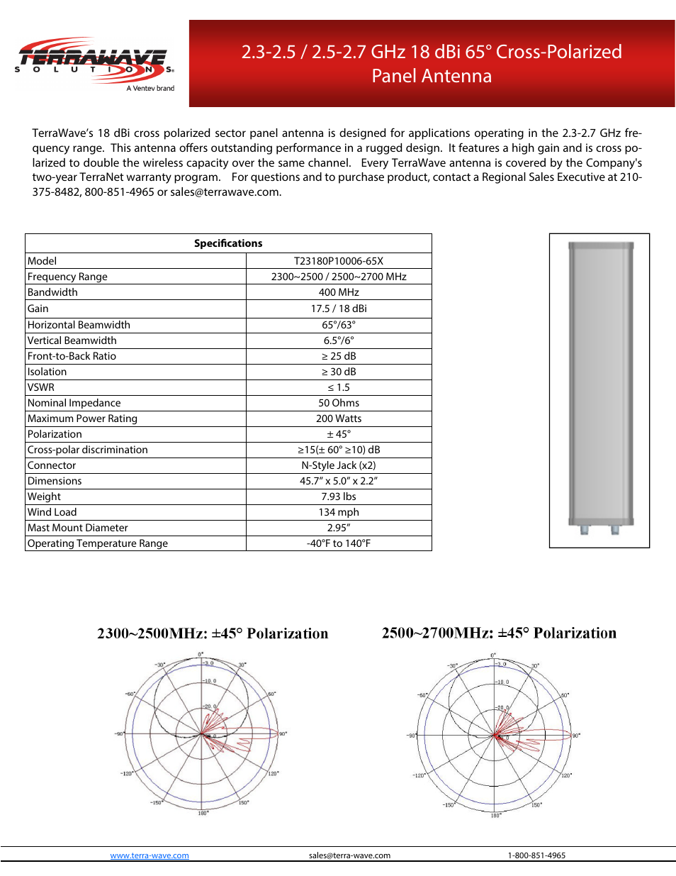 TerraWave T23180P10006-65X User Manual | 2 pages